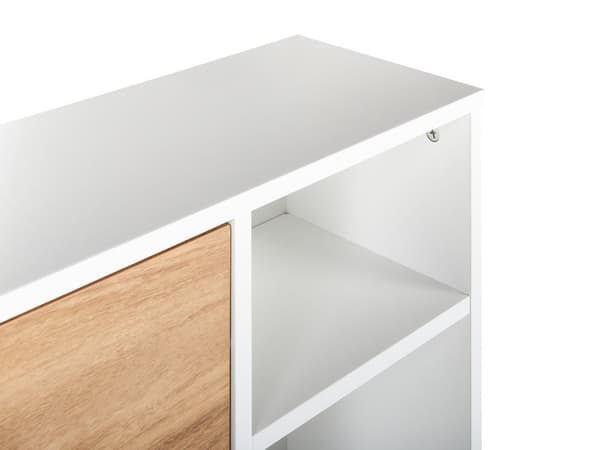 Skooppbevaringsskap Lys Konstruert Tre Hvit 2 Rom Skuff Åpne Hyller Oppbevaringsrom Moderne Design Gang