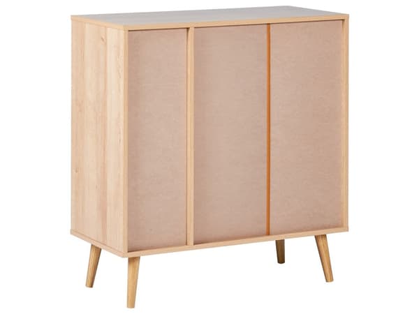 Skænk i rattan letvægtskonstrueret træ med rattan front 2-dørs hylde vinstativ Boho stil sidebord entre