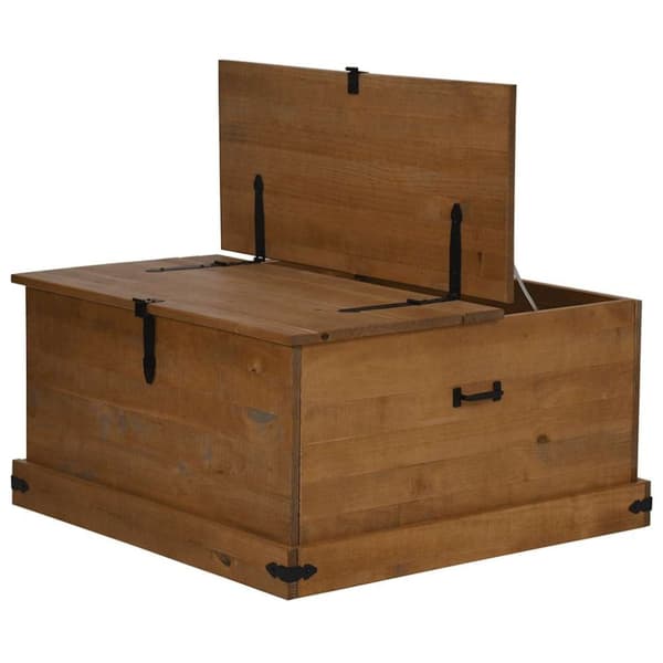 vidaXL Förvaringskista HALDEN 91x91x47 cm massiv trä furu