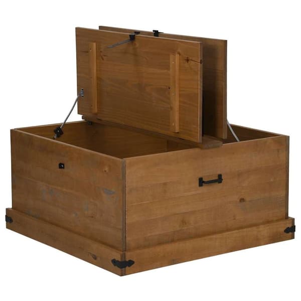 vidaXL Förvaringskista HALDEN 91x91x47 cm massiv trä furu