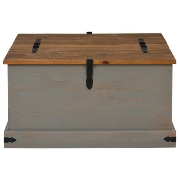 vidaXL Förvaringskista HALDEN grå 91x91x47 cm massiv trä furu