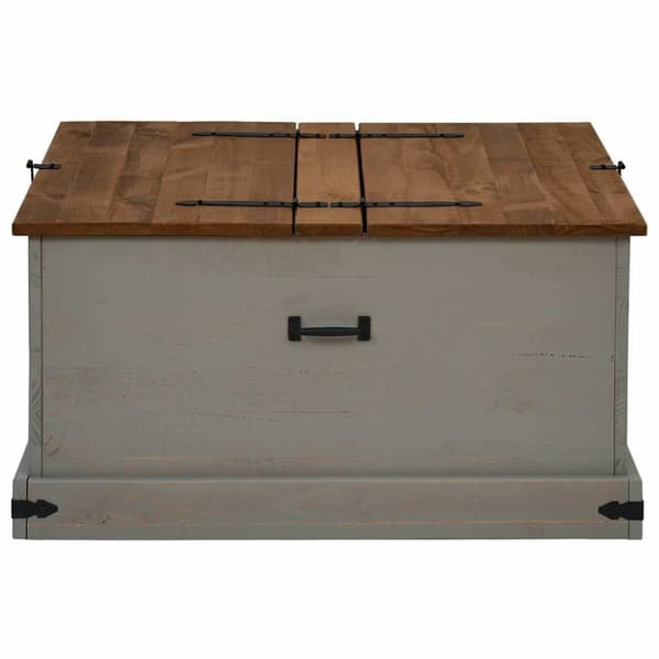 vidaXL Förvaringskista HALDEN grå 91x91x47 cm massiv trä furu