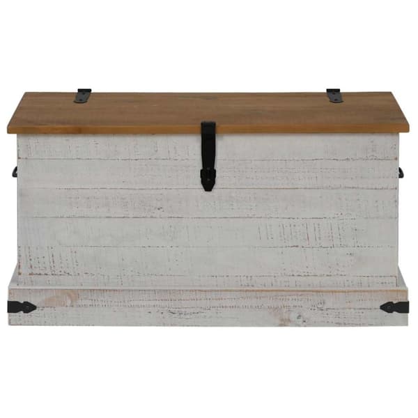vidaXL Oppbevaringskiste HALDEN hvit 91x48x47 cm heltre furu
