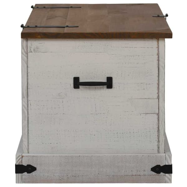 vidaXL Oppbevaringskiste HALDEN hvit 91x48x47 cm heltre furu