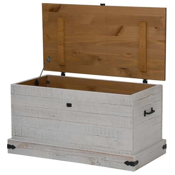 vidaXL Oppbevaringskiste HALDEN hvit 91x48x47 cm heltre furu