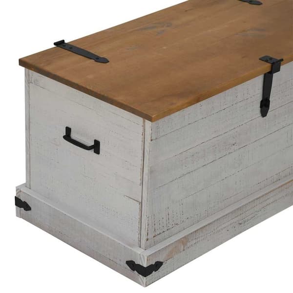 vidaXL Oppbevaringskiste HALDEN hvit 91x48x47 cm heltre furu