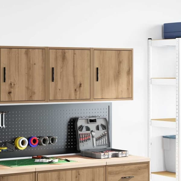 vidaXL Garasje veggskap 2 stk artisan eik konstruert tre