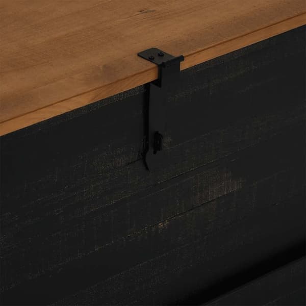 vidaXL Förvaringskista HALDEN svart 91x48x47 cm massiv trä furu