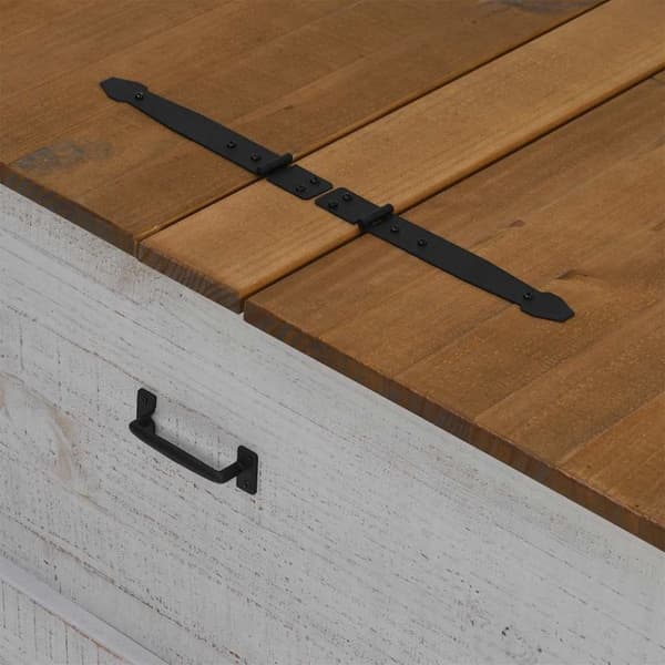vidaXL Förvaringskista HALDEN vit 91x91x47 cm massiv trä furu