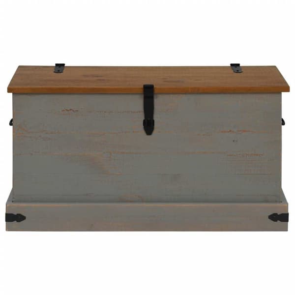 vidaXL Oppbevaringskiste HALDEN grå 91x48x47 cm heltre furu