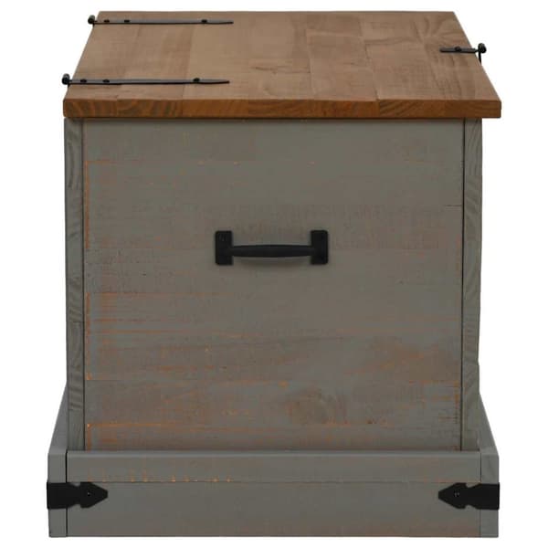 vidaXL Oppbevaringskiste HALDEN grå 91x48x47 cm heltre furu