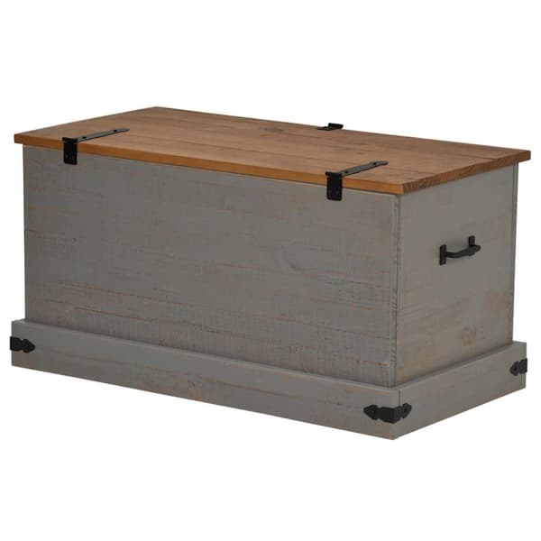 vidaXL Oppbevaringskiste HALDEN grå 91x48x47 cm heltre furu