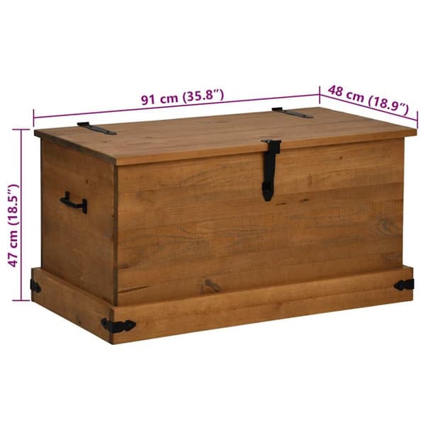 vidaXL Oppbevaringskiste HALDEN 91x48x47 cm heltre furu