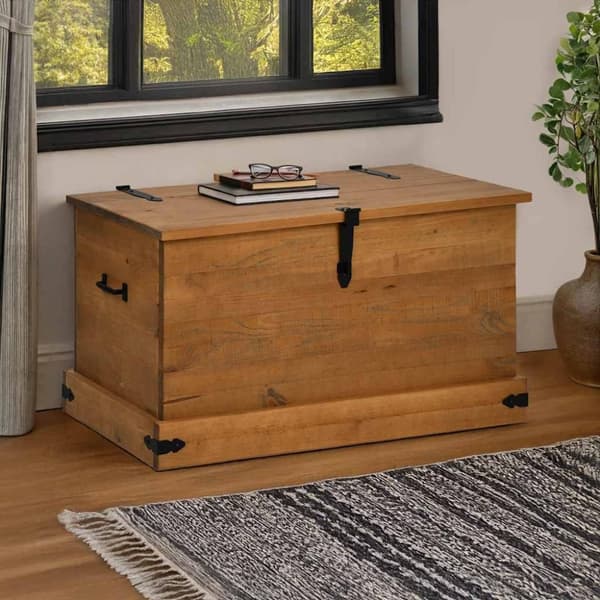 vidaXL Oppbevaringskiste HALDEN 91x48x47 cm heltre furu