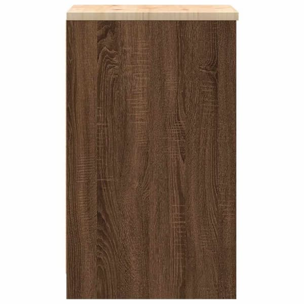 vidaXL Garageopbevaringsskab brun eg 40x51x85 cm massivt træ fyrretræ