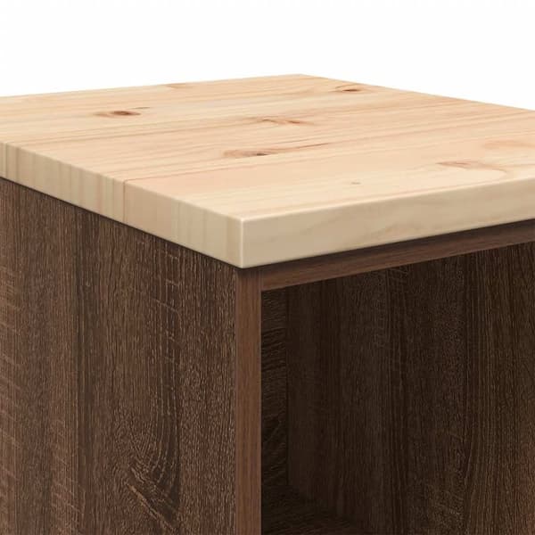 vidaXL Garageopbevaringsskab brun eg 40x51x85 cm massivt træ fyrretræ