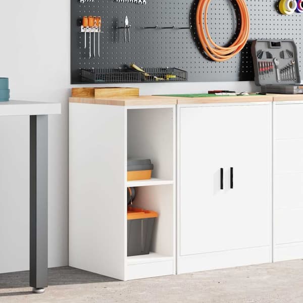 vidaXL Förvaringsskåp för garage vit 30x51x85 cm massivt trä furu