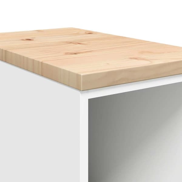 vidaXL Förvaringsskåp för garage vit 30x51x85 cm massivt trä furu