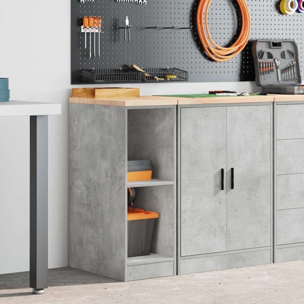 vidaXL Garageopbevaringsskab Beton Grå 30x51x85cm Massivt træ Fyrretræ