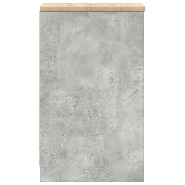 vidaXL Garageopbevaringsskab Beton Grå 30x51x85cm Massivt træ Fyrretræ