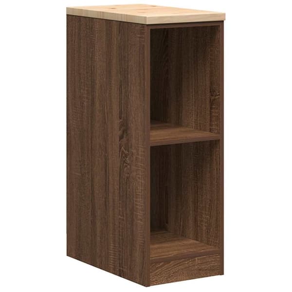 vidaXL Garageopbevaringsskab brun eg 30x51x85 cm massivt træ fyrretræ