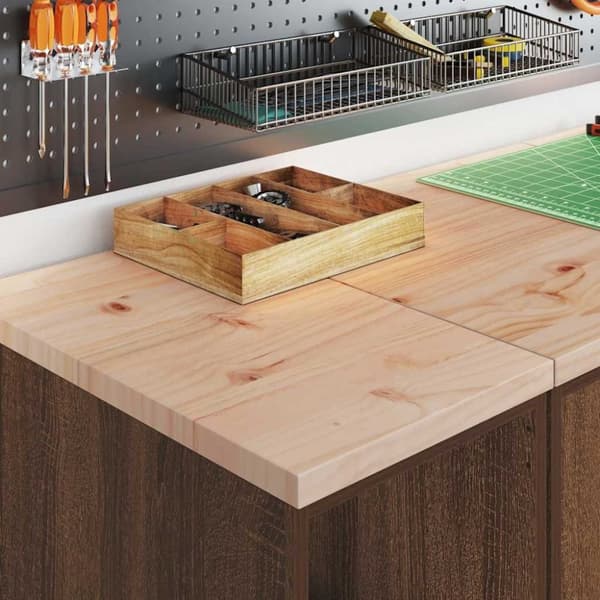 vidaXL Garageopbevaringsskab brun eg 30x51x85 cm massivt træ fyrretræ