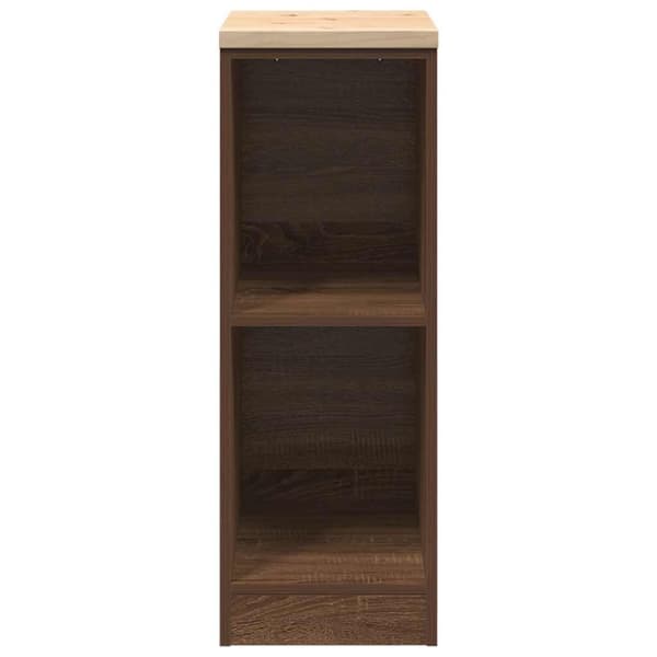 vidaXL Garageopbevaringsskab brun eg 30x51x85 cm massivt træ fyrretræ