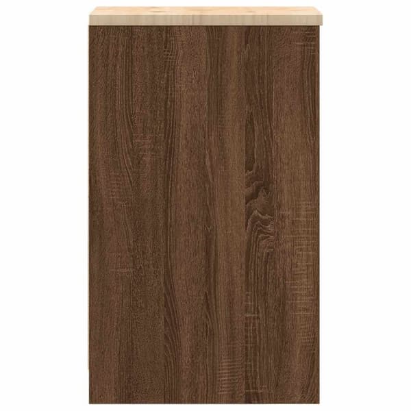 vidaXL Garageopbevaringsskab brun eg 30x51x85 cm massivt træ fyrretræ
