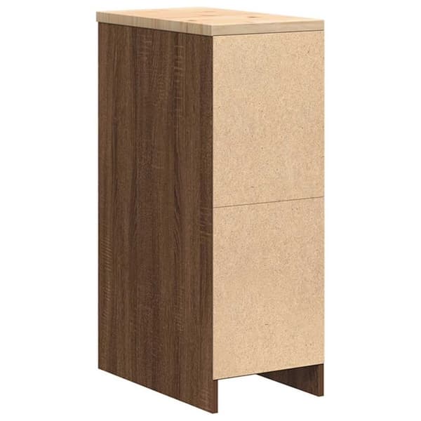 vidaXL Garageopbevaringsskab brun eg 30x51x85 cm massivt træ fyrretræ