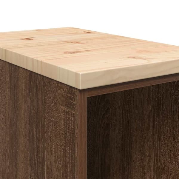 vidaXL Garageopbevaringsskab brun eg 30x51x85 cm massivt træ fyrretræ