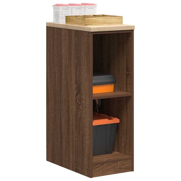 vidaXL Garageopbevaringsskab brun eg 30x51x85 cm massivt træ fyrretræ