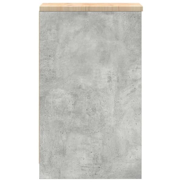 vidaXL Förvaringsskåp för garage Betonggrå 30x51x85cm massivt trä furu