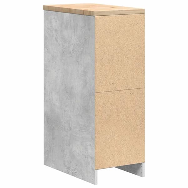 vidaXL Förvaringsskåp för garage Betonggrå 30x51x85cm massivt trä furu