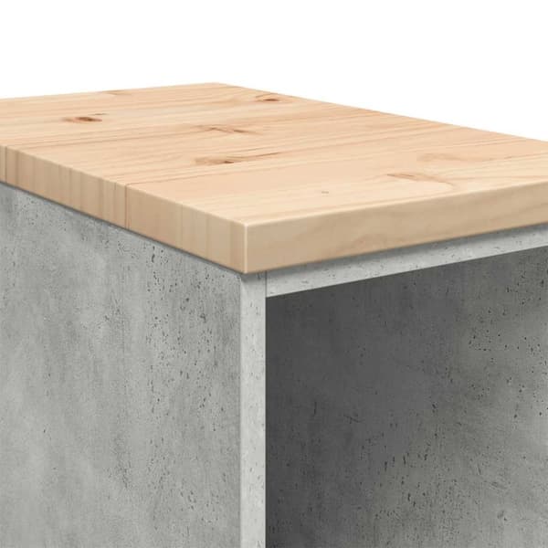 vidaXL Förvaringsskåp för garage Betonggrå 30x51x85cm massivt trä furu