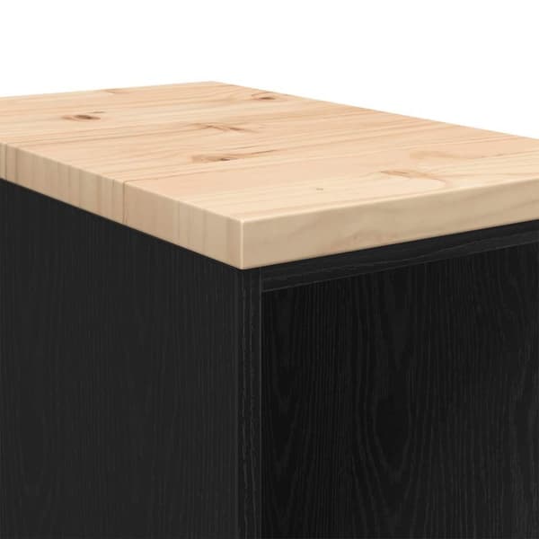 vidaXL Garasje Oppbevaringsskap Sort 30x51x85 cm Heltre Furu