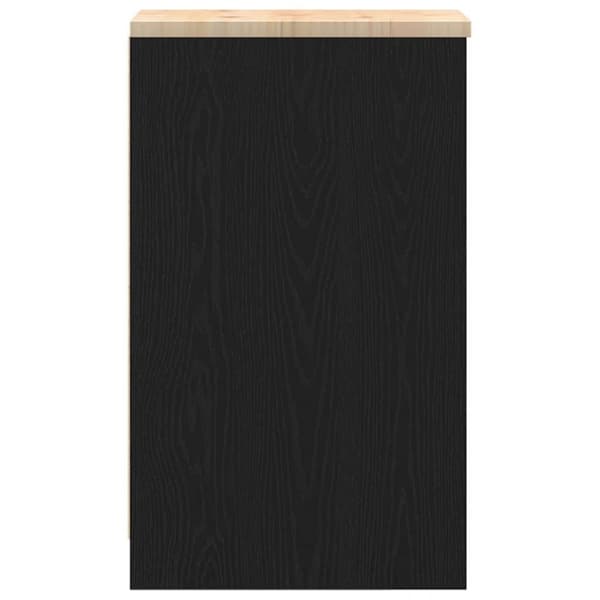 vidaXL Garageopbevaringsskab Sort 30x51x85 cm Massivt træ Fyrretræ