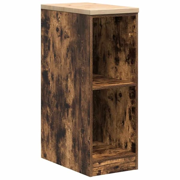 vidaXL Garageopbevaringsskab røget eg 30x51x85 cm massivt træ fyrretræ
