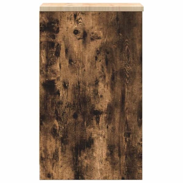 vidaXL Garageopbevaringsskab røget eg 30x51x85 cm massivt træ fyrretræ