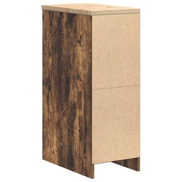vidaXL Garageopbevaringsskab røget eg 30x51x85 cm massivt træ fyrretræ