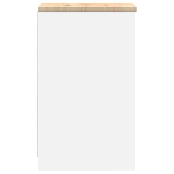 vidaXL Förvaringsskåp för garage vit 40x51x85 cm massivt trä furu