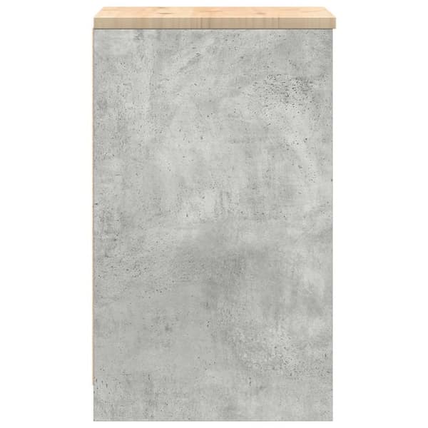 vidaXL Förvaringsskåp för garage Betonggrå 40x51x85cm massivt trä furu