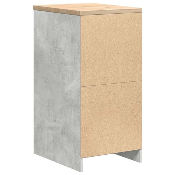 vidaXL Förvaringsskåp för garage Betonggrå 40x51x85cm massivt trä furu