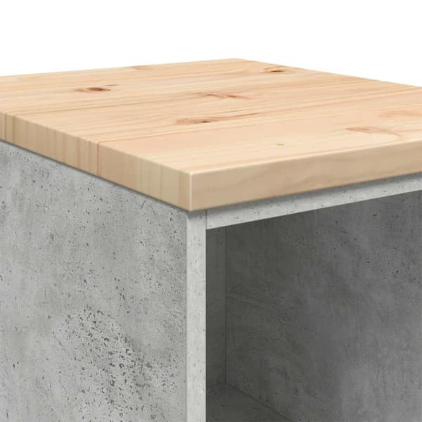 vidaXL Förvaringsskåp för garage Betonggrå 40x51x85cm massivt trä furu