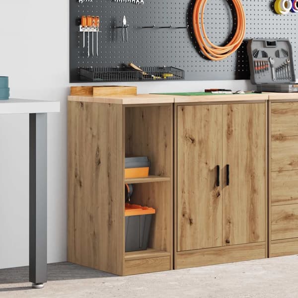 vidaXL Förvaringsskåp garage hantverksmässig ek 30x51x85 cm