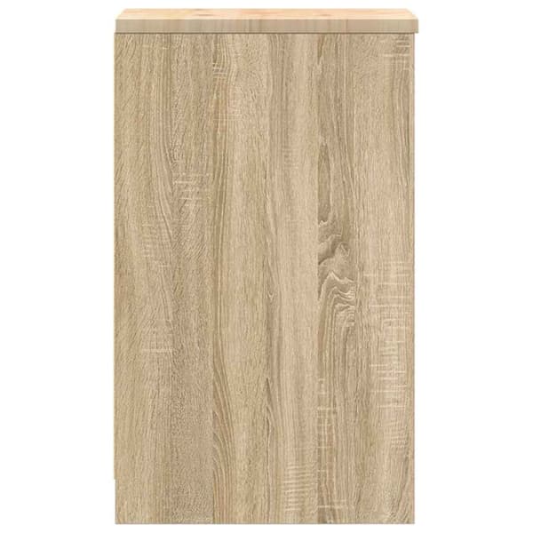 vidaXL Garageskåp Sonoma ek 30x51x85 cm massiv trä furu