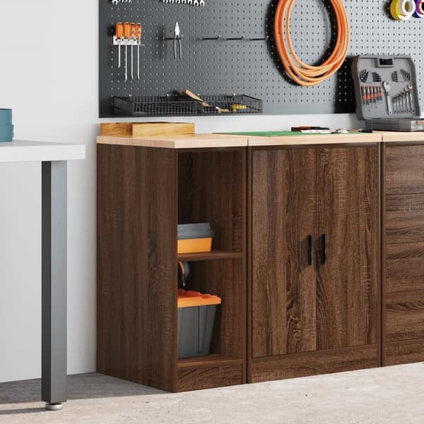 vidaXL Garasje Oppbevaringsskap Brun Eik 30x51x85 cm Heltre Furu