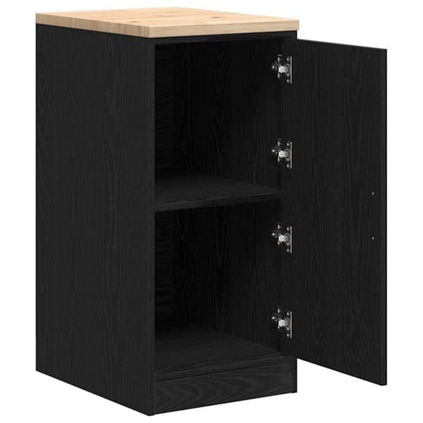 vidaXL Garageopbevaringsskab Sort 40x51x85 cm Massivt træ Fyrretræ