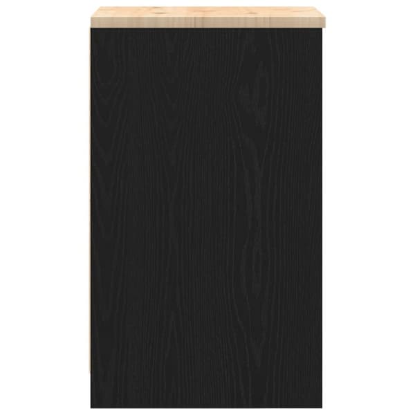 vidaXL Garageopbevaringsskab Sort 40x51x85 cm Massivt træ Fyrretræ