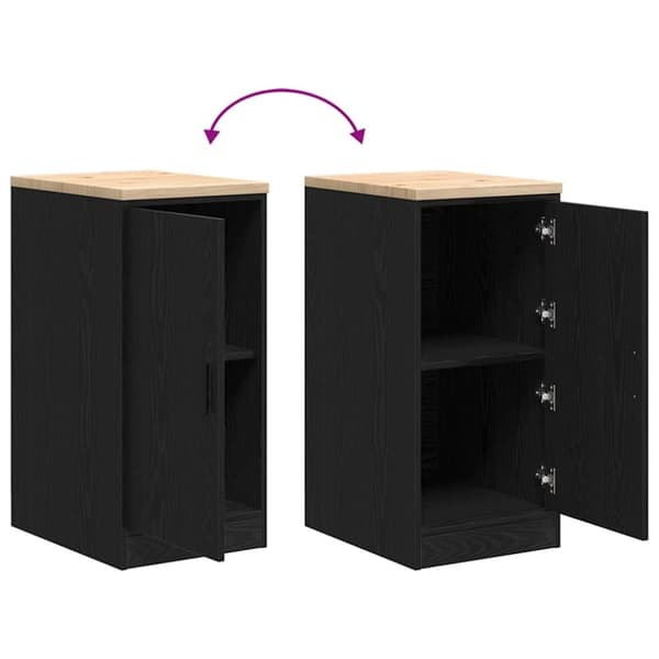 vidaXL Garageopbevaringsskab Sort 40x51x85 cm Massivt træ Fyrretræ