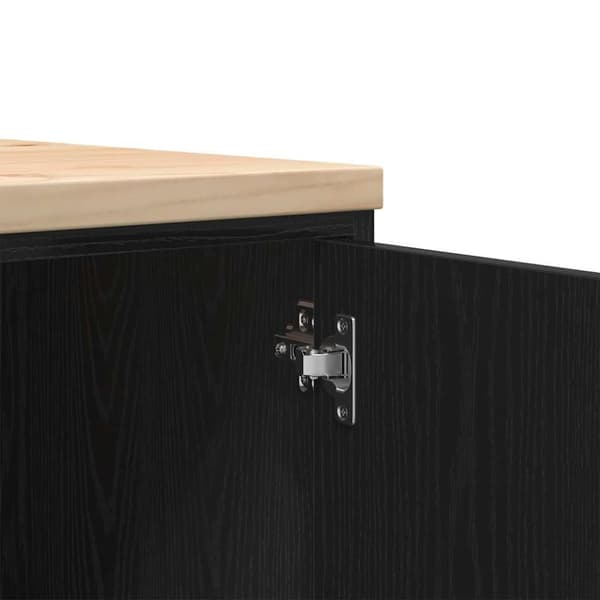 vidaXL Garageopbevaringsskab Sort 40x51x85 cm Massivt træ Fyrretræ
